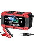 Cargador de Batería de Coche 12V 10A cargador baterias coche AGM Gel SLA | Pantalla Táctil LCD Inteligente,Protección de Seguridad Múltiple,Modo de Reparación,Para Auto Moto Camión