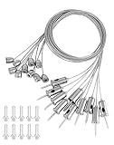 QWORK® 10 piezas kit de suspensión para paneles LED, 1.5 mm x 1 m, cable de acero inoxidable para pernos de techo, fijación de techo, para panel LED de luz de techo
