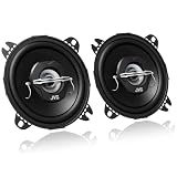 Altavoces Coaxiales para Coche JVC CS-J420X (210W; 10cm; 21W RMS) - Equipo de Audio de 2 Vías, Woofer y Tweeter, color Negro, Altavoz con Respuesta de Frecuencia de 45 a 22.000 Hz