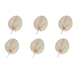 HERSIG - Pack 6 pay pay grande color natural | Pack 6 abanico de palma 30x31cm (Pack6)