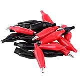 Haosie Pinzas Cocodrilo, 20 pcs 28 mm | Pinzas Cocodrilo Electronica, Mini Pinza de Cocodrilo, Manguito Aislante de PVC, Para Comprobar Instrumentos de Sonda