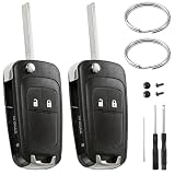 2 Piezas Carcasa Llave 2 Botones Compatible con Opel Adam Astra J Insignia Meriva B Mokka Zafira y Chevrolet Cruze Aveo Orlando Spark Trax Captiva Matiz Mando a Distancia Funda Llave Coche de Repuesto