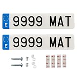 Matrícula Acrílica Homologada 52x11 CM | Matrícula de Coche Universal Europea | Material Resistente y Elegante | Fácil y Rápida Instalación (1 Unidad)