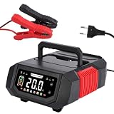 HAUSPROFI Cargador Baterias Coche 12V/24V 20A Inteligente Reparación | Selección inteligente de Corriente, 10 Protecciones, Pantalla LCD, Cargador de Baterías Para Moto, Camión, LiFePO4, AGM, Gel