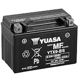 Batería moto Yuasa YTX9-BS - Sin mantenimiento - 12 V 8 Ah - Dimensiones: 150 x 87 x 105 mm compatible con Adly S Sport ATV 4T 150 2004-0000