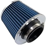AERZETIX - Filtro de Aire Deportivo Universal Ø76 70 63.5 60mm - Color Azul - para Coche Competición Tuning Motocicleta Sistema de Admisión de Aire Motor