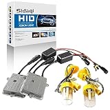 Sidaqi Kit Xenon H7 6000K Blanco con 2 balastos Delgados de 55W HID H7 Kit de xenón Reemplazo para Coche Hi/Lo Beam Faro 12V
