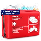 HONYAO Botiquín de Primeros Auxilios Coche, Kit Primeros Auxilios con la Última Norma DIN 13164, Botiquin para Automóvil Camiones Caravanas Moto Viaje Casa Cámping