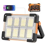 OHAYORI Foco LED Recargable, Foco LED Batería Portatil, 4 Modos Luz de Trabajo Exterior Solar, Luz Recargable por USB, Portatil Impermeable a Prueba de Agua para Jardín, Pesca, Emergencia