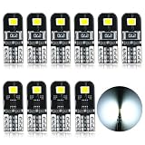 AGLINT W5W T10 LED Bombilla CANBUS 2SMD 12V para Coche Interior Mapa Luce | T10 W5W LED Bombillas Sin Errores 194 501 para Coche Puerta Laterales Marcador Cortesía Matrícula Posición Luz Blanco 10Pcs