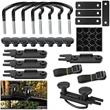 NUWIQ Fijación para Cofre de Techo, 4 Piezas Kit de Montaje de Furgoneta de Coche, U Pernos para Caja de Techo, Soporte en U para Caja de Techo, con 8 Tuercas de Seguridad y 2 Vendas