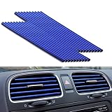 20 Aire Acondicionado de Coche Ajuste Tiras Decorativas para el Aire | Tira Decorativa Multicolor Aires Acondicionado Coche Tuning Se Compatible con rejillas rectas fácil instalación(Azul Hielo)