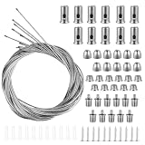 11 Piezas Kit de Suspensión Cable Acero de 1,5 mm x 1 m, Cable de Acero Inoxidable Ajustable Fijación para Suspensión de Cuerda Lámparas LED, Paneles de Techo Colgantes