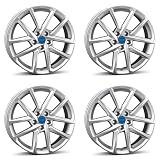 4x Llantas Borbet N 6.5x17 ET38 5x112 crystal silver compatible con VW Caddy CC e-Golf Golf Jetta Passat Scirocco Tiguan Touran T-Roc