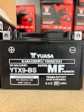 Batería moto Yuasa YTX9-BS - Sin mantenimiento - 12 V 8 Ah - Dimensiones: 150 x 87 x 105 mm compatible con Kymco MXU 50 2006-2010
