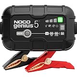 NOCO GENIUS5: Cargador Inteligente de baterías 5A 6V/12V – Mantenedor automático y desulfatador – Protección contra sobrecarga y compensación térmica – para baterías de Plomo y Litio