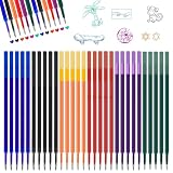30 minas de repuesto borrables, compatibles con Legami, punta de 0,7 mm, altura 13 cm, azul, negro, rojo, verde, morado, naranja - mina de gel borrable para bolígrafos Legami borrables