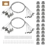 Kit de Suspensión de para Paneles LED, Cable de Acero Inoxidable de 1.5 mm x 1 m, Fijación de Techo Resistente a la Corrosión, para Iluminación de Techo y Más,cable de colgar de acero (20 piezas)