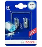 Bosch W5W Pure Light Lámparas para vehículos, 12 V 5 W W2, 1x9, 5d, Lámparas x2