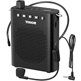 TONOR Amplificador de Voz Bluetooth Portátil, Altavoz con Microfono, Microfono Mini con Cable para Profesores, Reuniones, Yoga, Guías Turísticos, Presentadore, Entrenadores Deportivos, 100 cm, K10