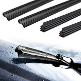 6 Pcs Goma Limpiaparabrisas Universal, 800mm Tiras de Recambio Recargas de Escobilla de Gomas de Limpiaparabrisas de Repuesto para Mayoría de Coches Automóviles (Negro)