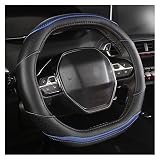 YLFC Cubierta de Volante para Peugeot 3008 4008 5008 Protector para Volante de Coche Fibra de Carbono + PU Accesorios de Cuero Interior Coche Cubre Volante Auto Funda Volante Cuero (Color : Blue)