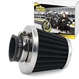 Area1 Filtro de aire universal tuning deportivo, conexión 51 52 53 54 mm, doble capa de acero, filtro de aire para motocicleta ATV Quad Roller