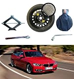 Kit rueda de repuesto 17' compatible con BMW Serie 3, E90 (2005-2012) con gata, llave y funda 125/80R17